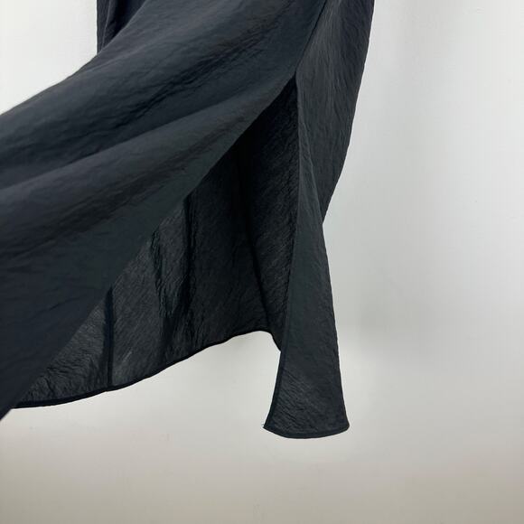 NEW Madewell The Layton Midi Slip Skirt Pull On Viscose Side Slit Black US 14 - Picture 9 of 15